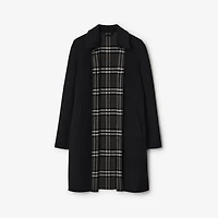 Mid-length Wool Car Coat in Black/snug brown - Men | Burberry® Official