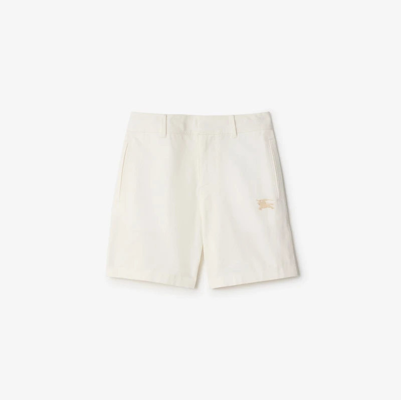 Cotton Blend Shorts in White | Burberry® Official