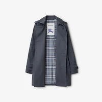 Short Cotton Blend Trench Coat in Magnet - Women, Tropical Gabardine | Burberry® Official