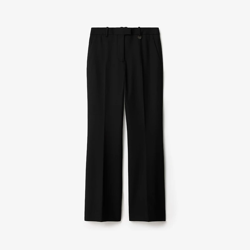 Wool Blend Tailored Trousers in Black - Women | Burberry® Official