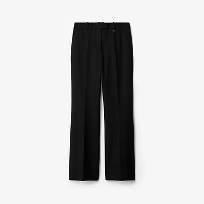 Wool Blend Tailored Trousers in Black - Women | Burberry® Official