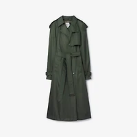 Long Nylon Hooded Trench Coat in Marrow green - Women | Burberry® Official
