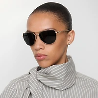 Metal Logo Square Sunglasses in Shiny gold | Burberry® Official