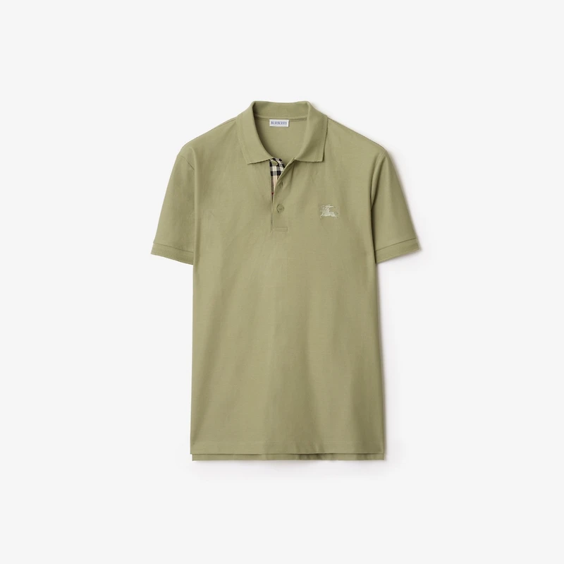 Cotton Polo Shirt in Glade green - Men | Burberry® Official