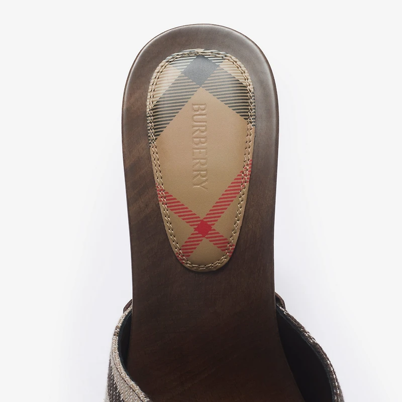 Check Potter Mules in Light beige - Women | Burberry® Official