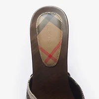 Check Potter Mules in Light beige - Women | Burberry® Official