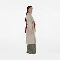 Long Cotton Trench Coat in Heron - Women, Nylon | Burberry® Official