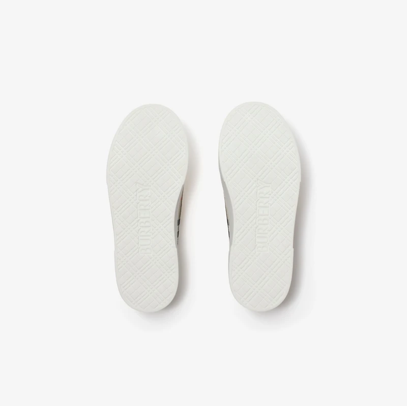 Check Cotton Sneakers in Sand beige - Children | Burberry® Official