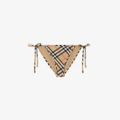 Check Bikini Briefs in Sand - Women, Nylon | Burberry® Official