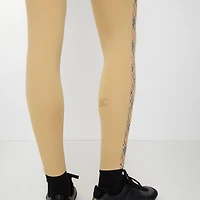 Check Trim Stretch Nylon Leggings in Beige - Women | Burberry® Official