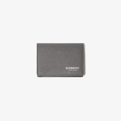 Leather Folding Card Case in Anthracite grey - Men | Burberry® Official