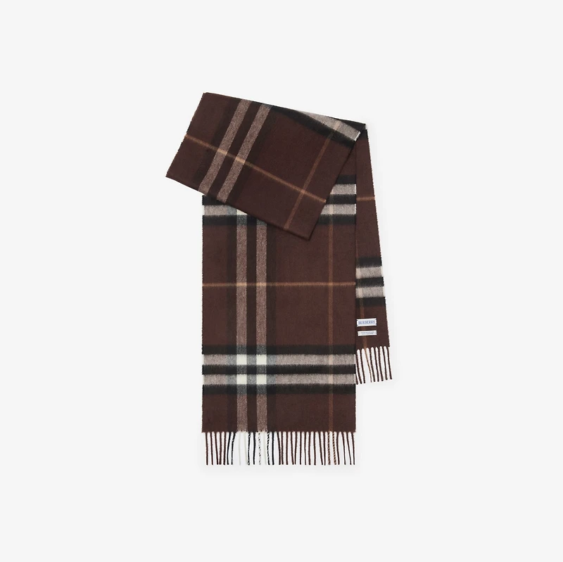 Check Cashmere Scarf in Treacle | Burberry® Official