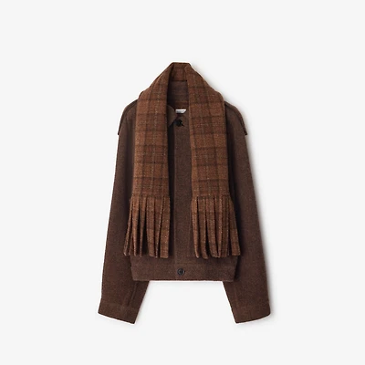 Detachable Scarf Wool Blend Jacket in Ginger/ginger - Men | Burberry® Official
