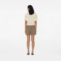 Check Cotton Pyjama Shorts in Sand - Women | Burberry® Official