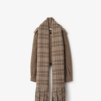 Detachable Scarf Wool Blend Jacket in Biscuit/biscuit - Women | Burberry® Official