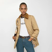 Quilted Nylon Barn Jacket in Flax/sand - Women | Burberry® Official