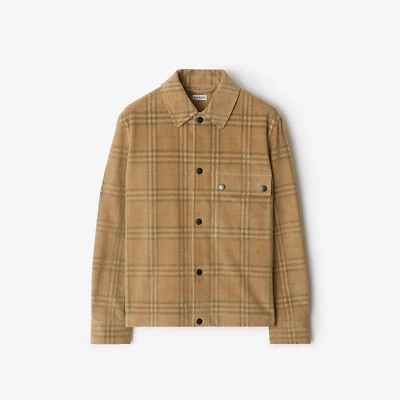 Check Corduroy Overshirt in Sand - Men, Cotton | Burberry® Official