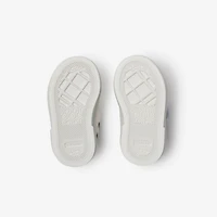 Check and Leather Sneakers in Sand