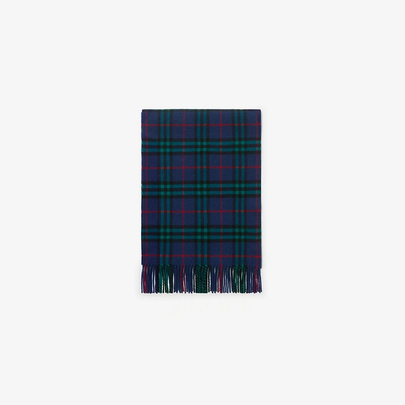 Check Cashmere Scarf in Bugle blue | Burberry® Official