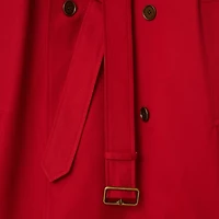 Long Castleford Trench Coat in Currant - Women, Cotton | Burberry® Official