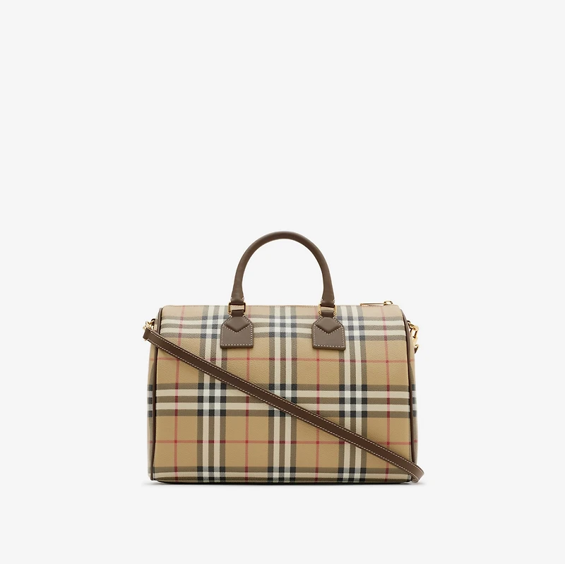 Medium Check Bowling Bag in Military - Women | Burberry® Official
