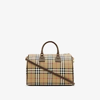 Medium Check Bowling Bag in Military - Women | Burberry® Official