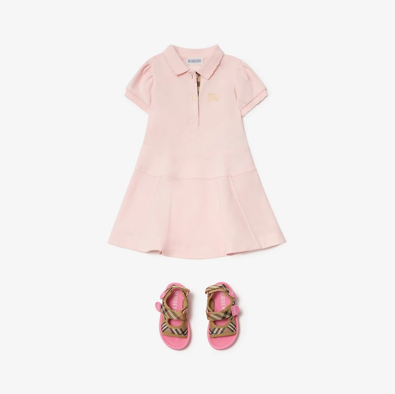 Cotton Polo Shirt Dress in Ice pink | Burberry® Official