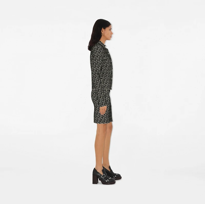 B Charm Wool Blend Skirt in Black - Women | Burberry® Official