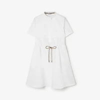 Cotton Poplin Dress in Optic white - Women | Burberry® Official