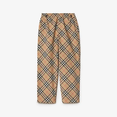Check Twill Trousers in Sand - Men | Burberry® Official