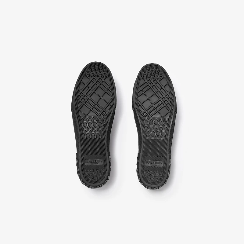 Check Nylon Blend Sneakers in Iron grey - Men | Burberry® Official