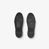 Check Nylon Blend Sneakers in Iron grey - Men | Burberry® Official