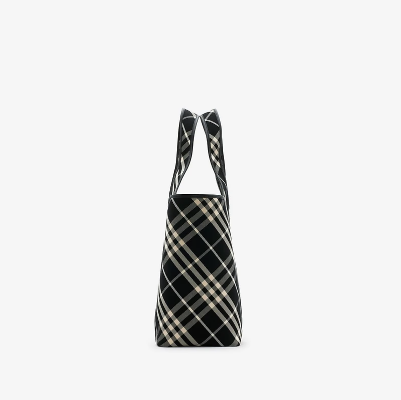 Check Tote in Black/calico