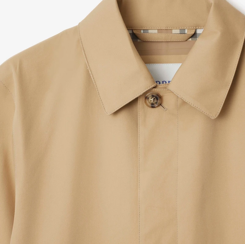 Mid-length Bonded Gabardine Car Coat in Flax beige - Men, Technical | Burberry® Official