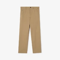 Cotton Twill Chinos in Sparrow beige - Men | Burberry® Official