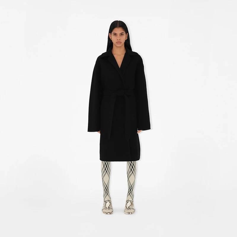 Cashmere Wrap Coat in Black - Women | Burberry® Official
