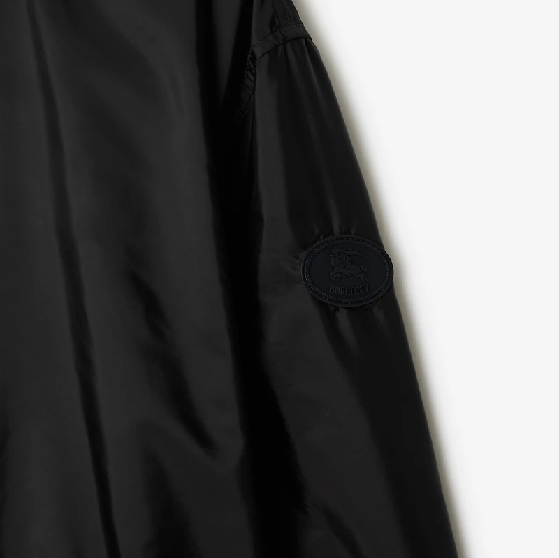 Short Checker-tape Nylon Parka in Black - Women | Burberry® Official