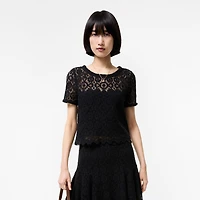 Floral Lace Blouse in Black - Women | Burberry® Official
