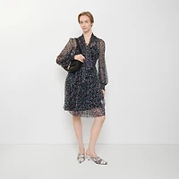 Ditsy Floral Silk Dress in Black - Women | Burberry® Official