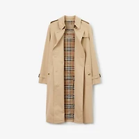 Long Kensington Heritage Trench Coat in Honey - Women, Cotton Gabardine | Burberry® Official