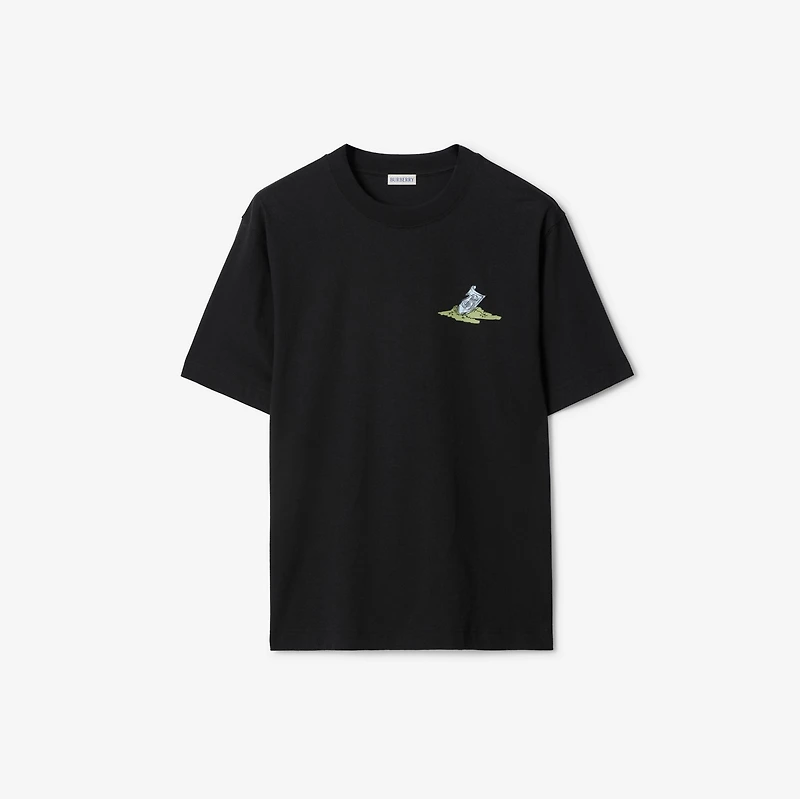 Sleeping Knight Cotton T-shirt in Black - Men | Burberry® Official