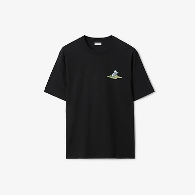Sleeping Knight Cotton T-shirt in Black - Men | Burberry® Official