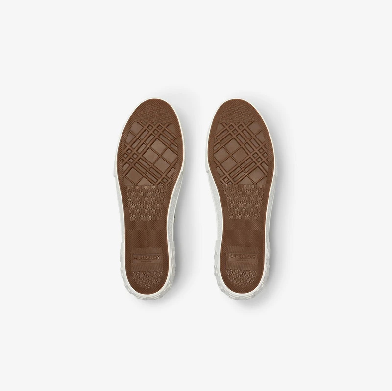 Check Nylon Blend Sneakers in Thicket brown - Men | Burberry® Official