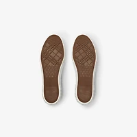 Check Nylon Blend Sneakers in Thicket brown - Men | Burberry® Official