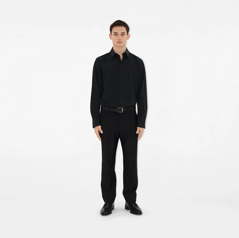 Slim Fit Cotton Formal Shirt in Black - Men | Burberry® Official
