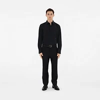 Slim Fit Cotton Formal Shirt in Black - Men | Burberry® Official