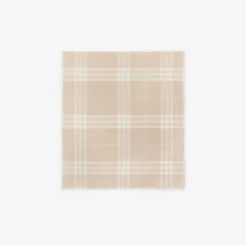 Wide Check Wool Scarf in Smoke | Burberry® Official