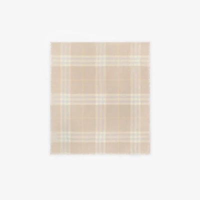 Wide Check Wool Scarf in Smoke | Burberry® Official