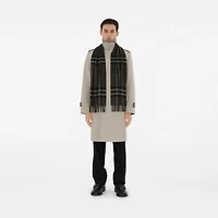 Check Cashmere Scarf in Charcoal | Burberry® Official