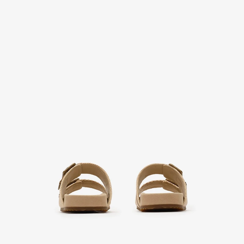 Raffia-effect Urchin Sandals in Reed beige - Women | Burberry® Official
